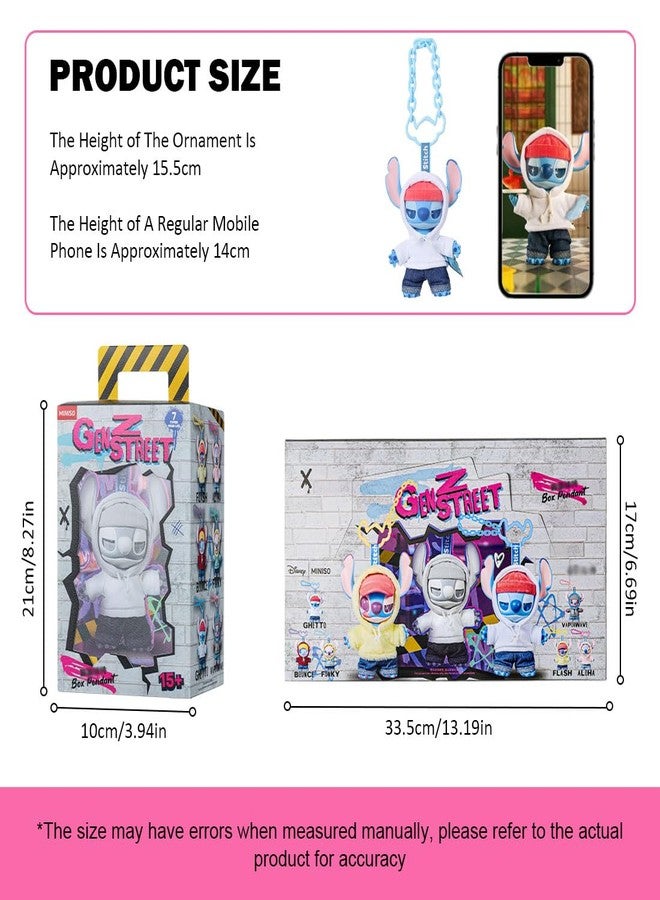 MINISO Disney Stitch GenZ Street Collection Vinyl Plush Pendant Surprise Box Figure Model Random Design Blind Box Toy Collectible Toy for Home Decor Birthday Gifts (Random One Figure) - Image 4