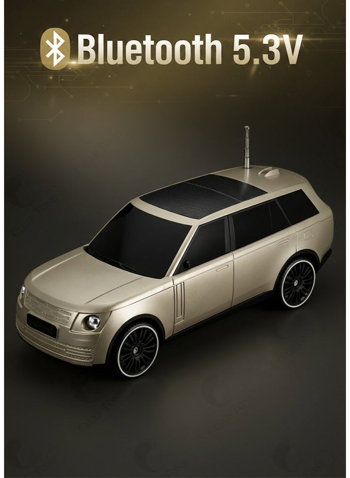 CLEAR TONE 10W Car Shape Bluetooth Speaker with FM Radio | 1200mAh Rechargeable Battery | Wireless Speaker with USB, TF Card & Type-C Charging | Portable Mini Speaker – Beige Color - Image 2