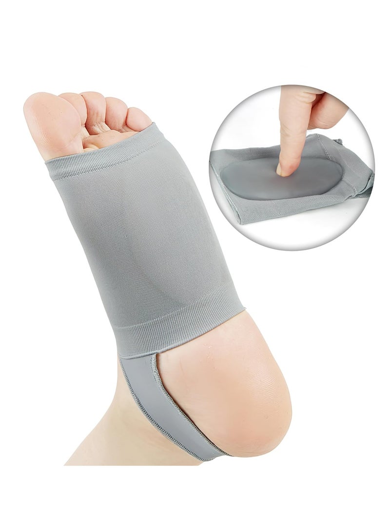 BONITO 2 Pairs Arch Support Sleeves, Plantar Fasciitis Heel Spurs Foot Care, Metatarsal Compression Brace for Flat Foot Support (Black+grey)  - Image 3
