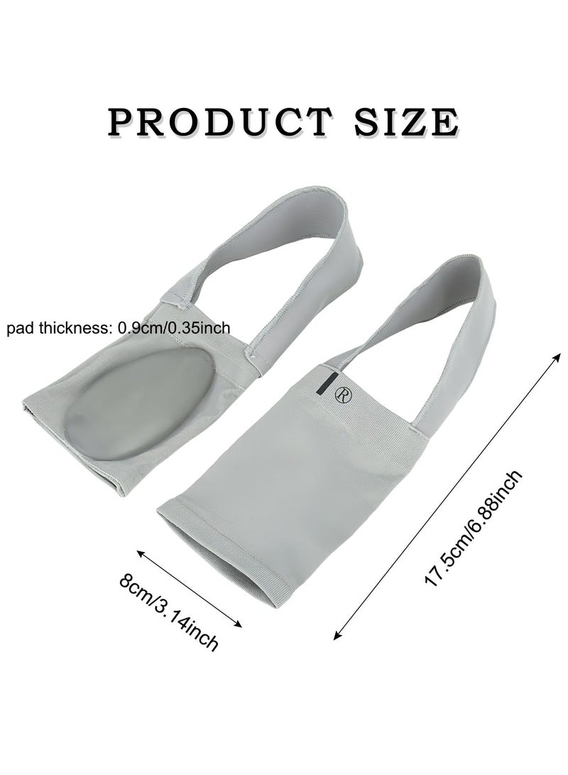 BONITO 2 Pairs Arch Support Sleeves, Plantar Fasciitis Heel Spurs Foot Care, Metatarsal Compression Brace for Flat Foot Support (Black+grey)  - Image 4