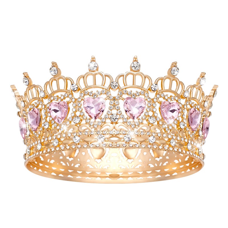 JITINX Queen Crown Wedding Rhinestone Heart Crowns and Tiaras for Women Costume Party Hair Accessories Princess BirthdayCrown Crystal Bridal Crown - Image 1