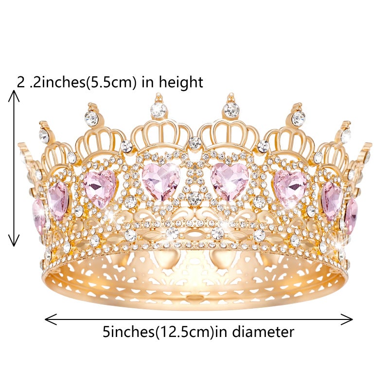 JITINX Queen Crown Wedding Rhinestone Heart Crowns and Tiaras for Women Costume Party Hair Accessories Princess BirthdayCrown Crystal Bridal Crown - Image 2
