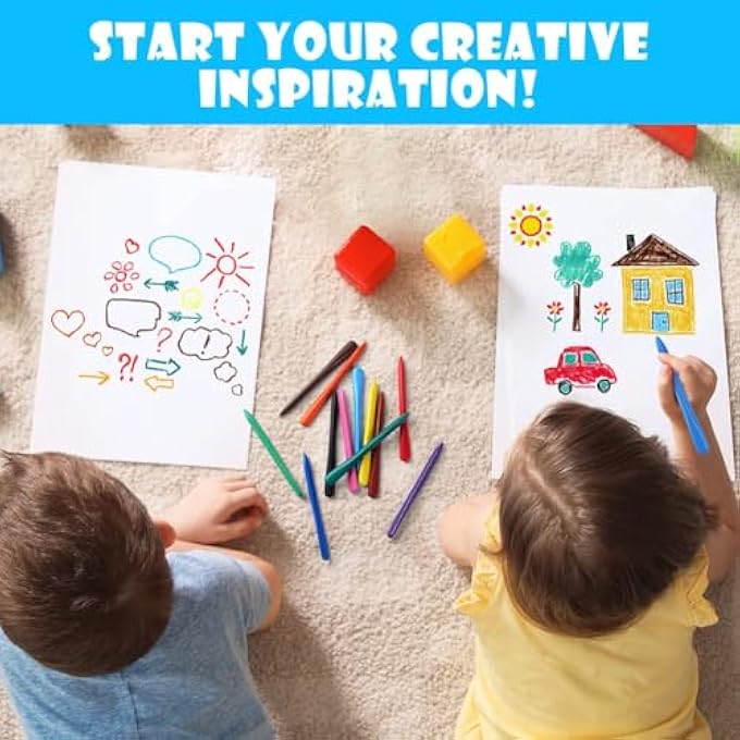 24 PCS WASHABLE CRAYONS FOR TODDLERS, NON-TOXIC SET, SAFE WAX CRAYONS FOR KIDS 1-6 YEARS OLD, COLOURING PENCIL FOR KIDS PACK, EDUCATIONAL DRAWING PENS FOR CRAFTING ART PROJECTS - Image 4