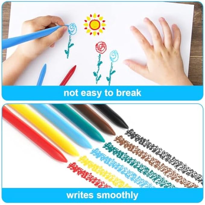 24 PCS WASHABLE CRAYONS FOR TODDLERS, NON-TOXIC SET, SAFE WAX CRAYONS FOR KIDS 1-6 YEARS OLD, COLOURING PENCIL FOR KIDS PACK, EDUCATIONAL DRAWING PENS FOR CRAFTING ART PROJECTS - Image 5