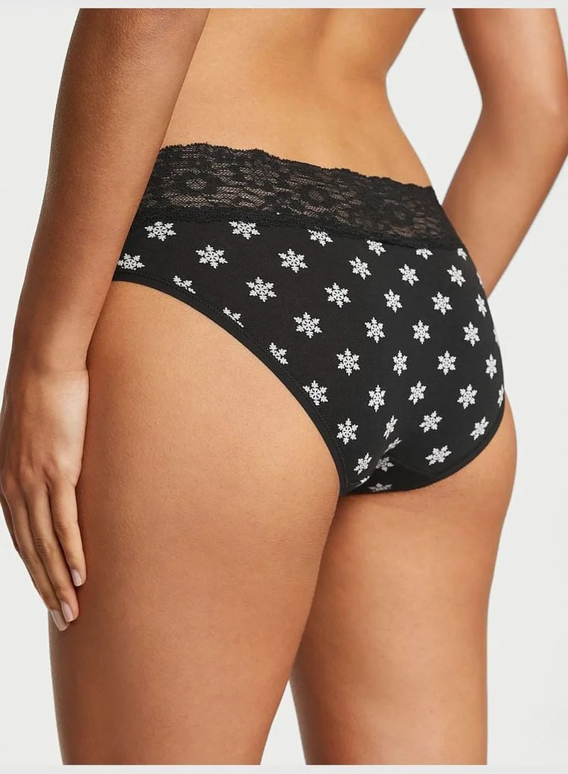 Victoria's Secret Posey Lace Waist Cotton Hiphugger Panty