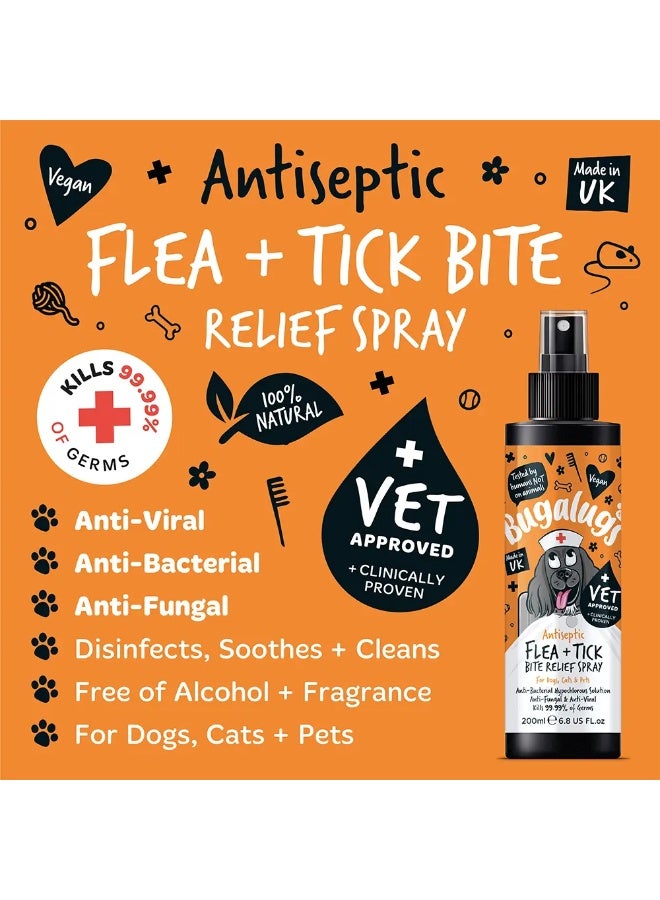 BUGALUGS ANTISEPTIC FLEA & TICK BITE RELIEF SPRAY 200ML - Image 2
