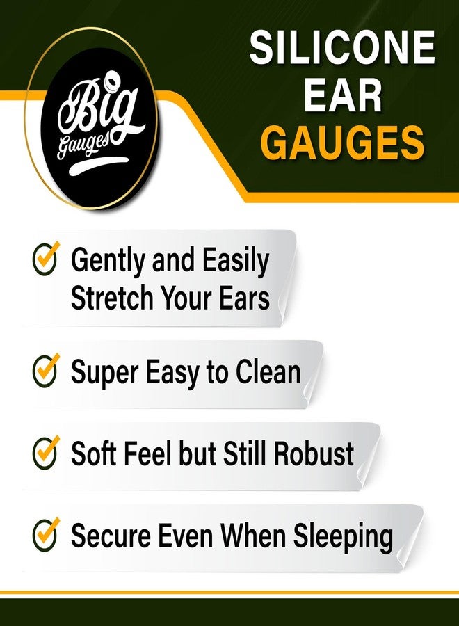 BIG GAUGES 3 Pairs Silicone 2gauges 6 mm Black Double Flared Saddle Dark Blue Piercing Skin Earring Stretcher Plugs Tunnel Lobe BG2037 - Image 4