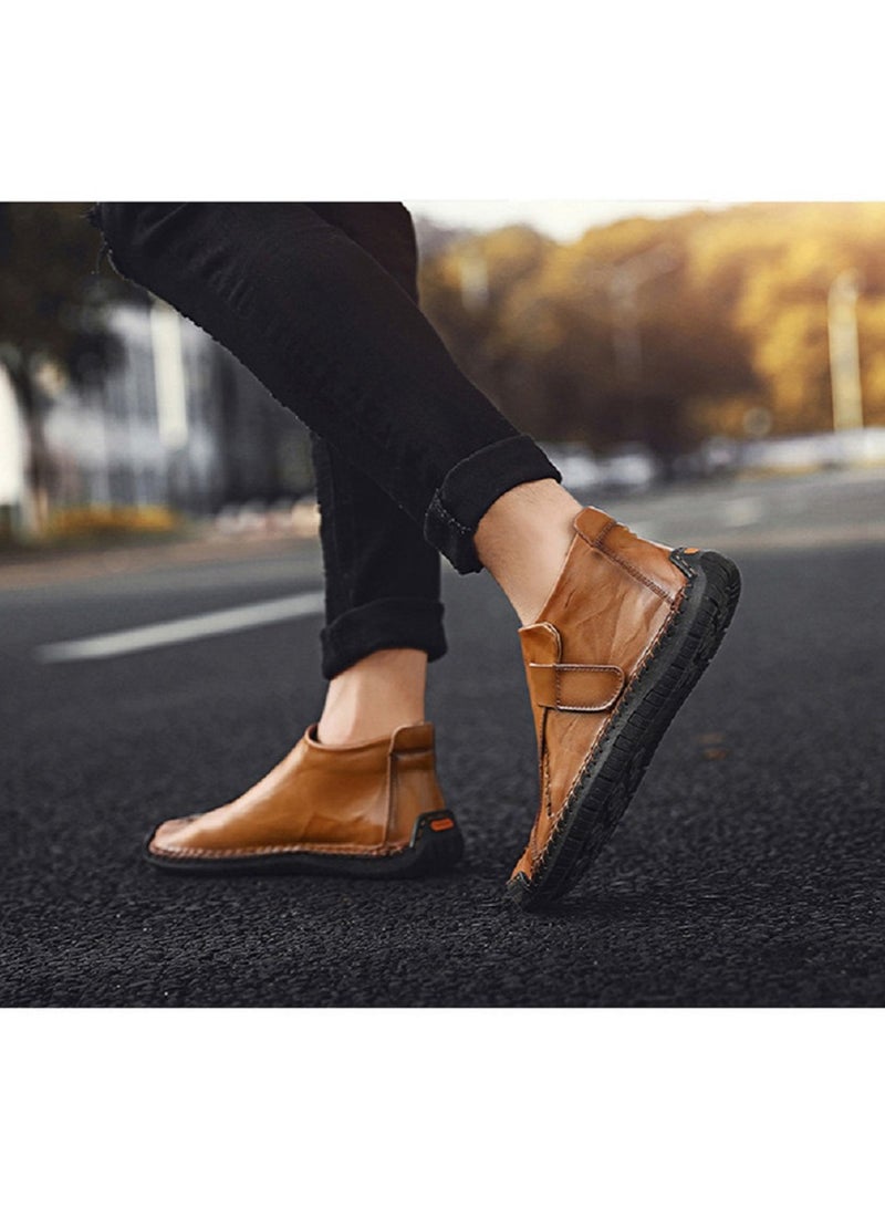 Loquat Winter Men's Handmade Casual High Top British Warm Short Boots  - Image 2