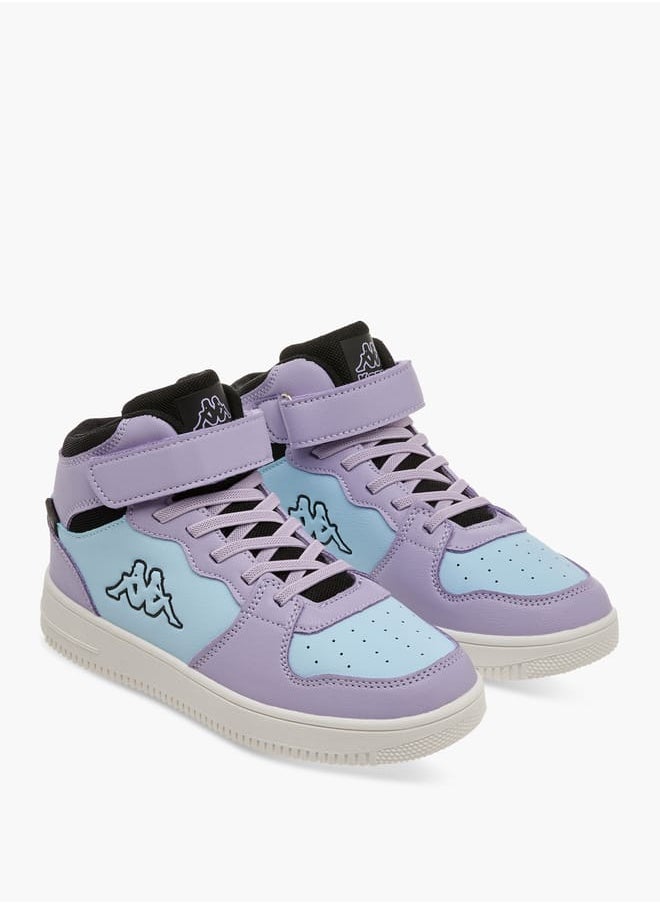 Kappa Girls' Colourblock Sneakers with Hook and Loop Closure  - Image 1