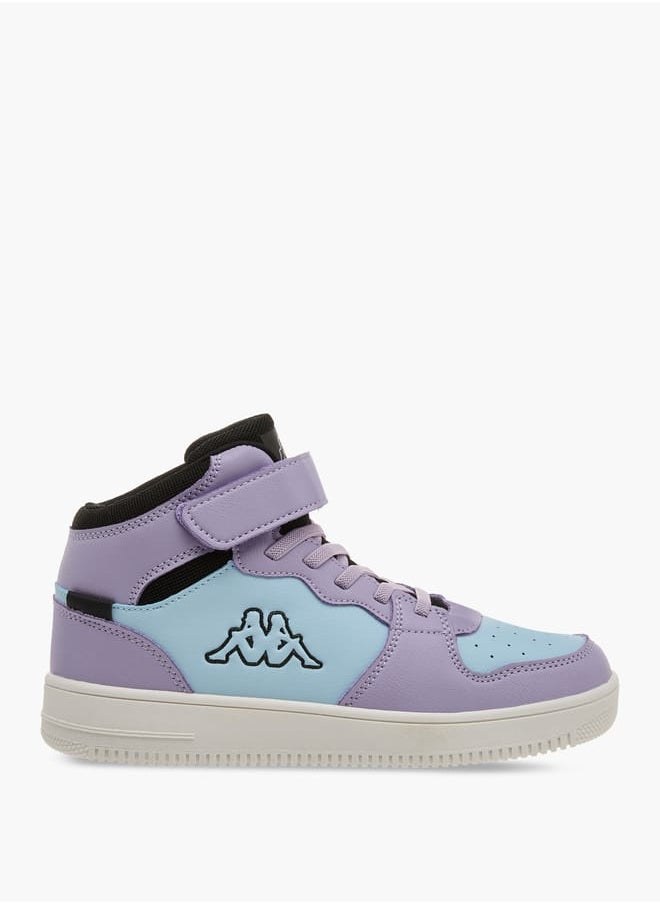 Kappa Girls' Colourblock Sneakers with Hook and Loop Closure  - Image 3
