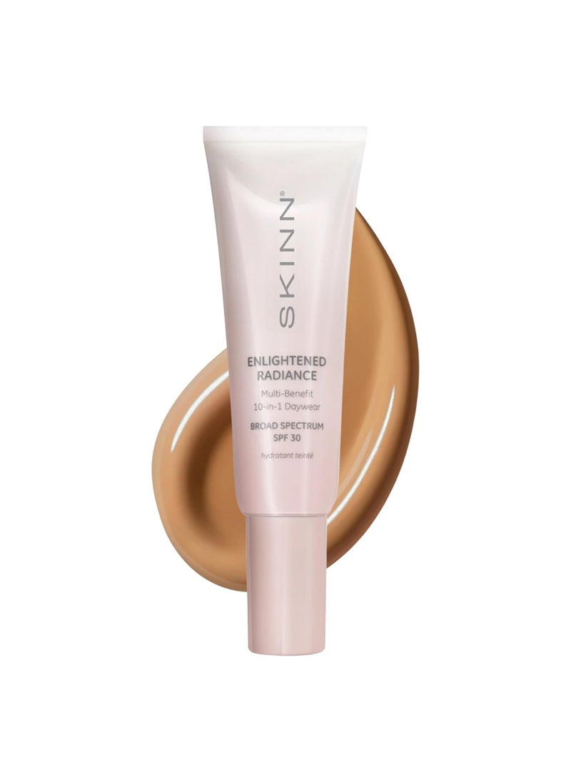 Skinn SKINN Enlightened Radiance 10-in-1 Tinted Sunscreen Broad Spectrum with SPF 30, (Medium) - Hydrating & Brightening Tinted Moisturizer for Face, Wrinkles & Fine Line - Lightweight Coverage Skin Tint 