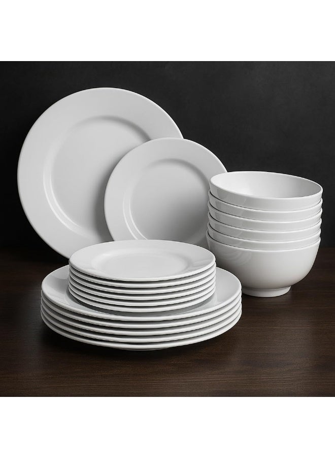 Master Gold Premium Melamine Dinner Set 18 Pieces For 6 People White Microwave And Dishwasher Safe - Melamine Plates Set - Healthy Melamine Dinner Set (18 Pieces ) - Image 2