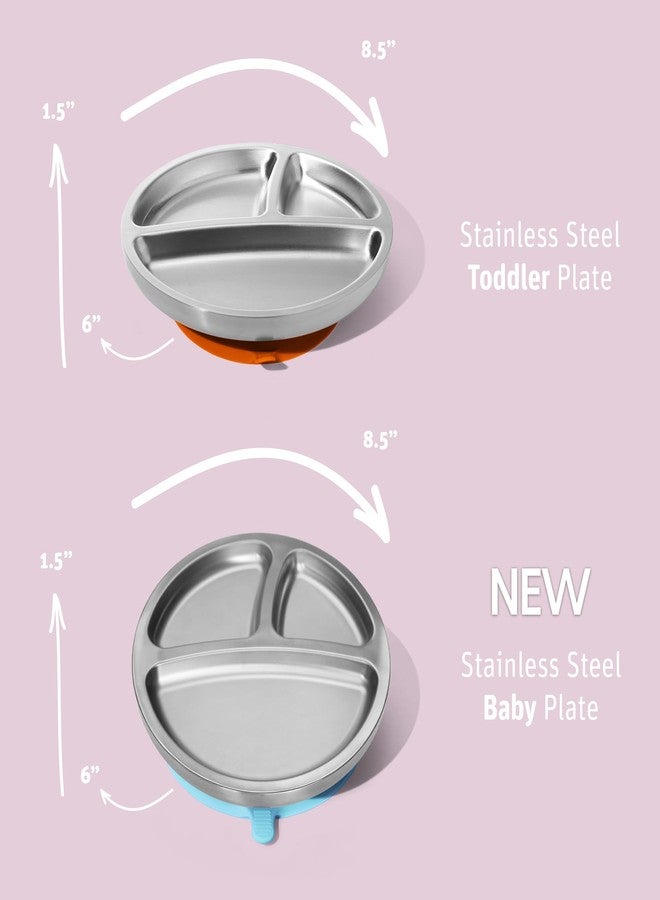 Avanchy Baby Round Divided Plate | Stainless Steel & Silicone (Magenta) - Image 5