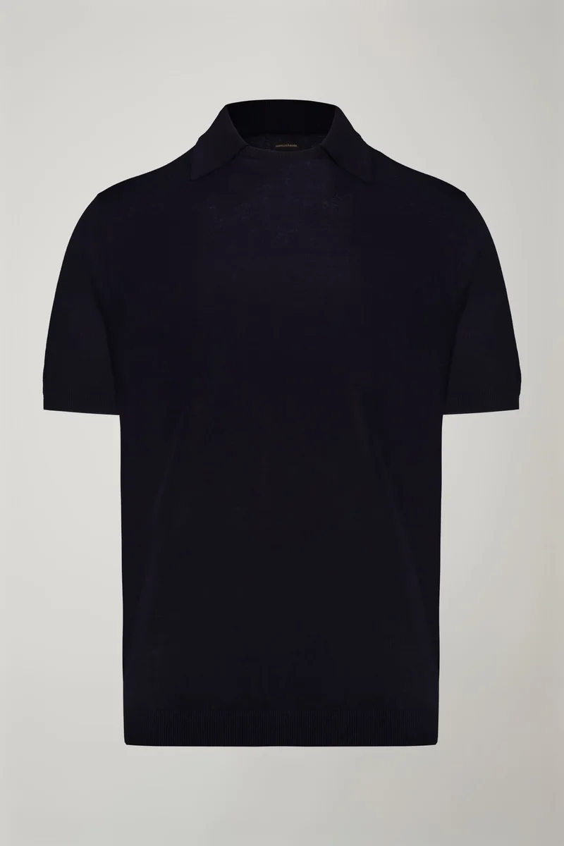 Doppelganger  Men's knitted polo 100% cotton - Navy Blue for Men | Best Price UAE