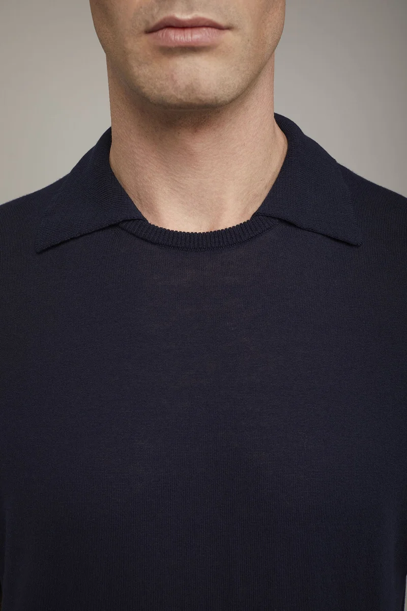 Doppelganger  Men's knitted polo 100% cotton - Navy Blue for Men | Best Price UAE
