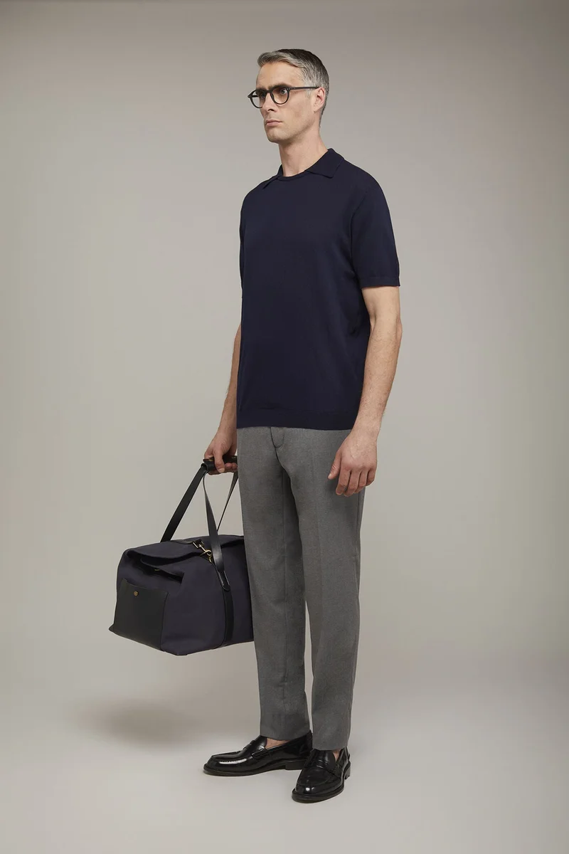 Doppelganger  Men's knitted polo 100% cotton - Navy Blue for Men | Best Price UAE