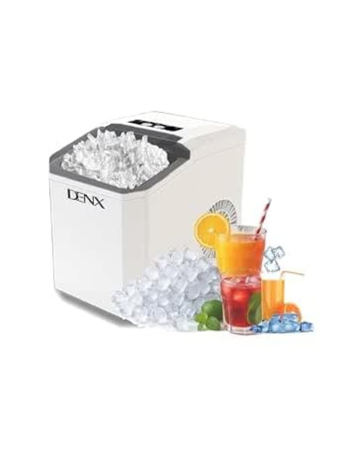 DENX Home Ice Maker DX2051, 12kg/24hrs Capacity, 1.3L Water Tank, 9 Cubes in 6-10 Minutes, 120W - Image 1