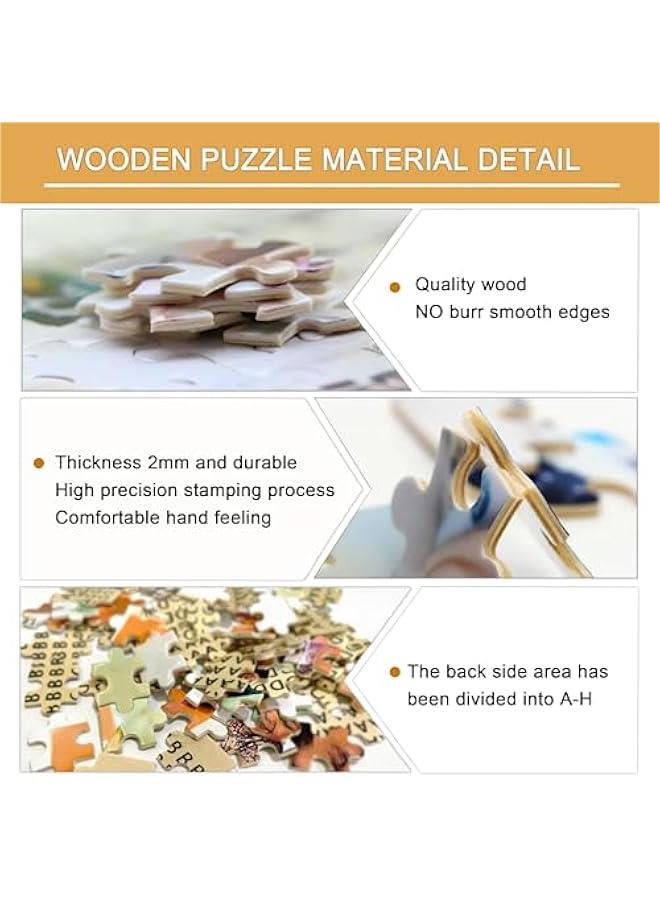 Puzzle, Personalized Puzzles from Photos 35/120/200/300/500/1000 Pieces, ized Wooden Jigsaw Puzzle Gift for Family, Wedding, Birthday, Pet (with Box) (500horizontal) - Image 4