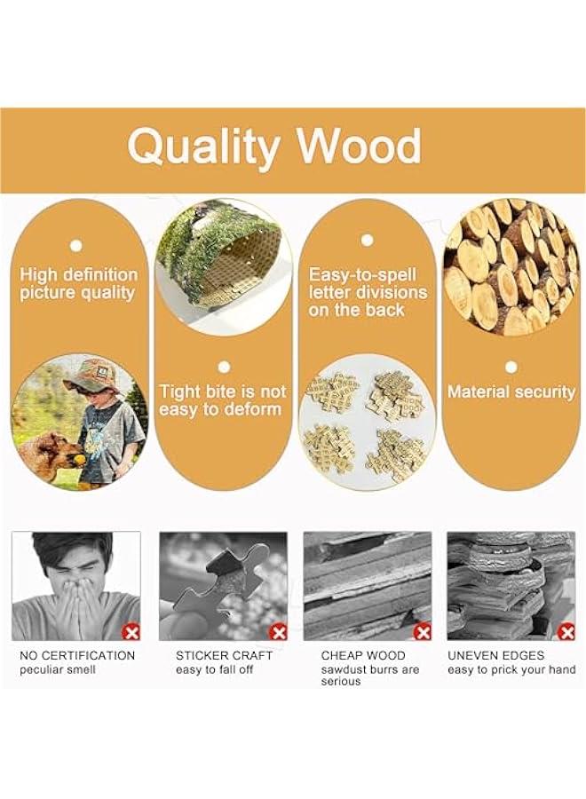 Puzzle, Personalized Puzzles from Photos 35/120/200/300/500/1000 Pieces, ized Wooden Jigsaw Puzzle Gift for Family, Wedding, Birthday, Pet (with Box) (500horizontal) - Image 5
