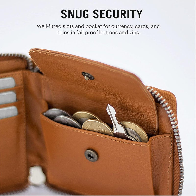 Daily Objects Women's Zip Wallet | Made with Vegan Leather Material | Carefully Handcrafted | Holds up to 8 Cards | Slim and Easy to Fit in Pocket | Coin Pocket with Button Closure - Image 5