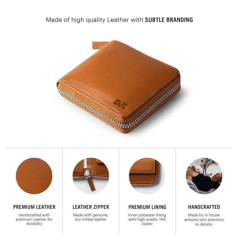 Daily Objects Women's Zip Wallet | Made with Vegan Leather Material | Carefully Handcrafted | Holds up to 8 Cards | Slim and Easy to Fit in Pocket | Coin Pocket with Button Closure - Image 3