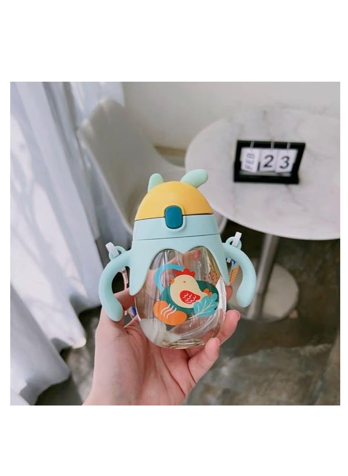 Generic Kids Water Cup for School, Special Anti-Fall Straw, Kindergarten Water Bottle, Cute Cup for Primary School Students Summer Season for Boys and Girls - 300ml  - Image 3