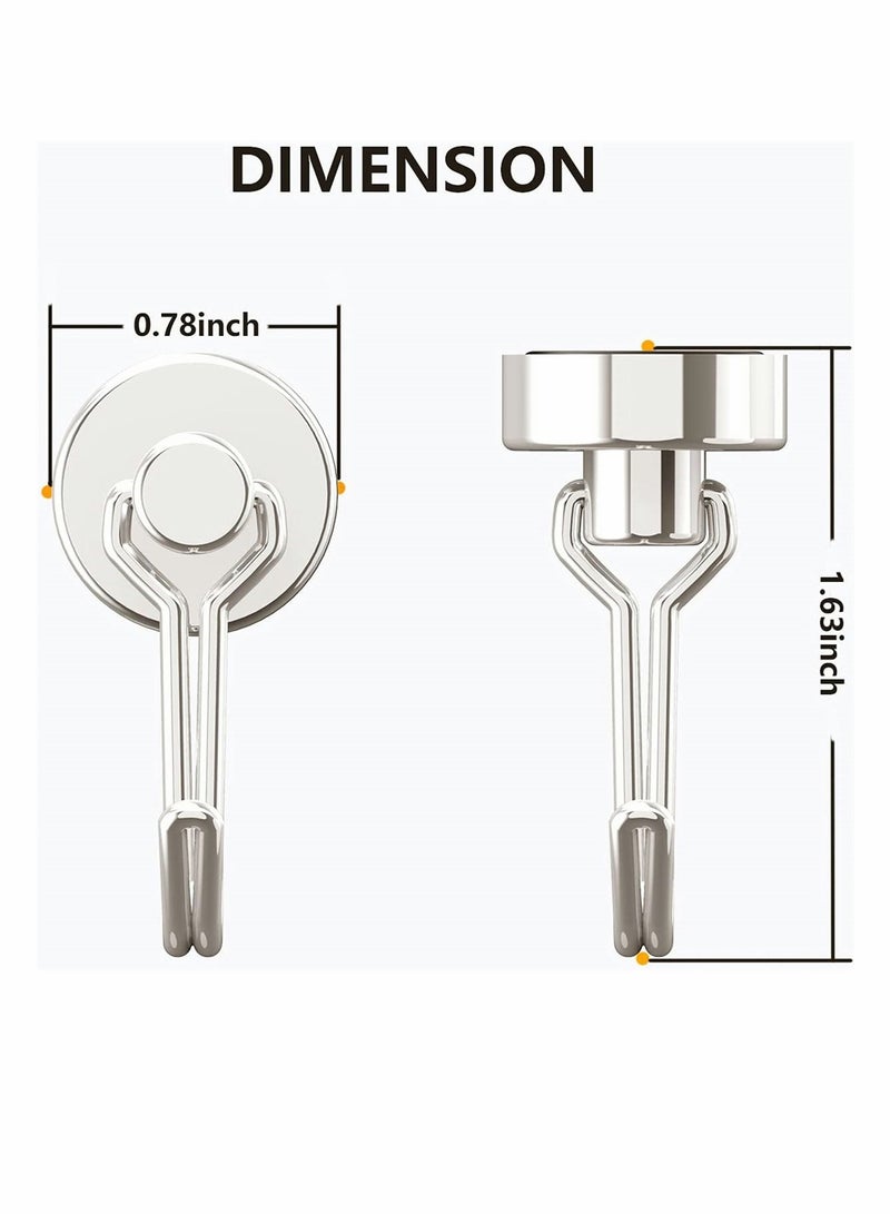 SYOSI Magnetic Hooks Pack of 10 Silver Heavy Duty Strong Magnet Hook with Rust Proof for Indoor Outdoor Hanging Refrigerator Grill Kitchen Key Holder Locker Classroom - Image 4
