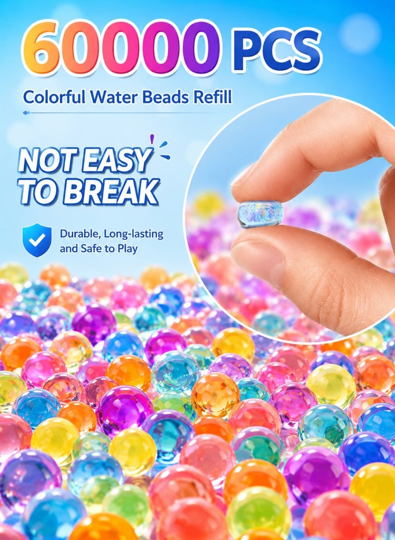 Sisily 60000-Piece, 7-8mm Non Toxic Environment Friendly Orbies Water Beads For Kids, Jelly Magic Cristal Decorate Water Beads Multicolour - Image 2