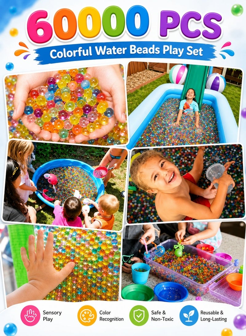 Sisily 60000-Piece, 7-8mm Non Toxic Environment Friendly Orbies Water Beads For Kids, Jelly Magic Cristal Decorate Water Beads Multicolour - Image 3