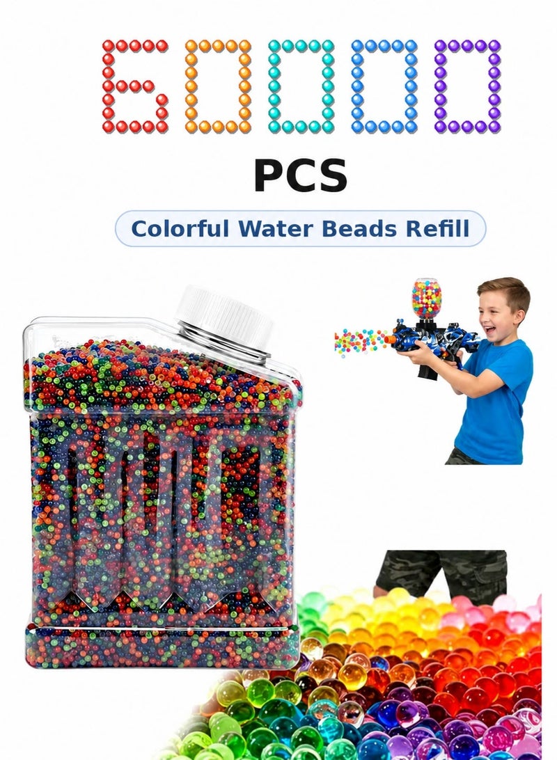 Sisily 60000-Piece, 7-8mm Non Toxic Environment Friendly Orbies Water Beads For Kids, Jelly Magic Cristal Decorate Water Beads Multicolour - Image 1