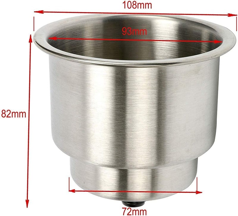 Amarine Made Stainless Steel Self-Draining Cup Holder - 12-Pack for Marine, Boat, RV, and Camper - Image 4