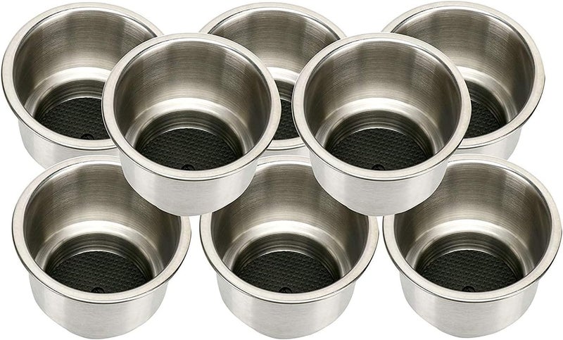 Amarine Made Stainless Steel Self-Draining Cup Holder - 12-Pack for Marine, Boat, RV, and Camper - Image 2