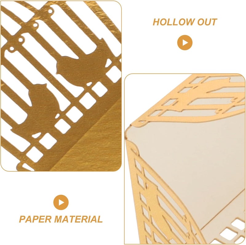 PAMINGONO 50pcs Wedding Chocolate Packaging Boxes with Hollow Love Bird Cage Design, Decorative Candy Wrapping Paper and Truffle Chocolate Bases for Party Favors and Celebrations - Image 3