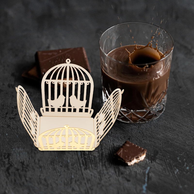 PAMINGONO 50pcs Wedding Chocolate Packaging Boxes with Hollow Love Bird Cage Design, Decorative Candy Wrapping Paper and Truffle Chocolate Bases for Party Favors and Celebrations - Image 4