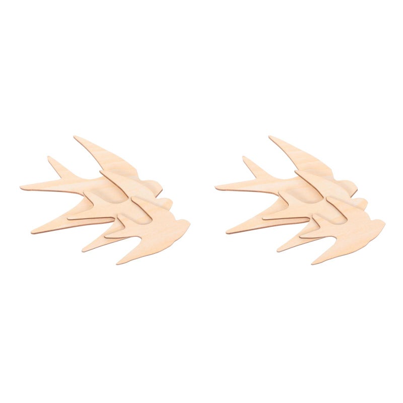 6 pcs Unfinished Swallow Wall Decor Set Nordic Bird Wall Hanging Decorations for Kids Room Home Party Living Room Bedroom DIY Craft Supplies - Image 1