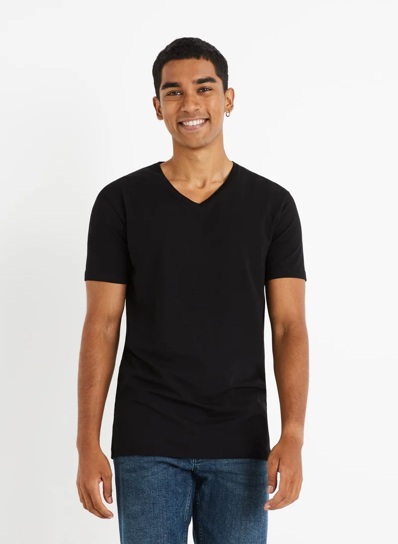 Celio Neuniv Noir Short Sleeves Tshirt