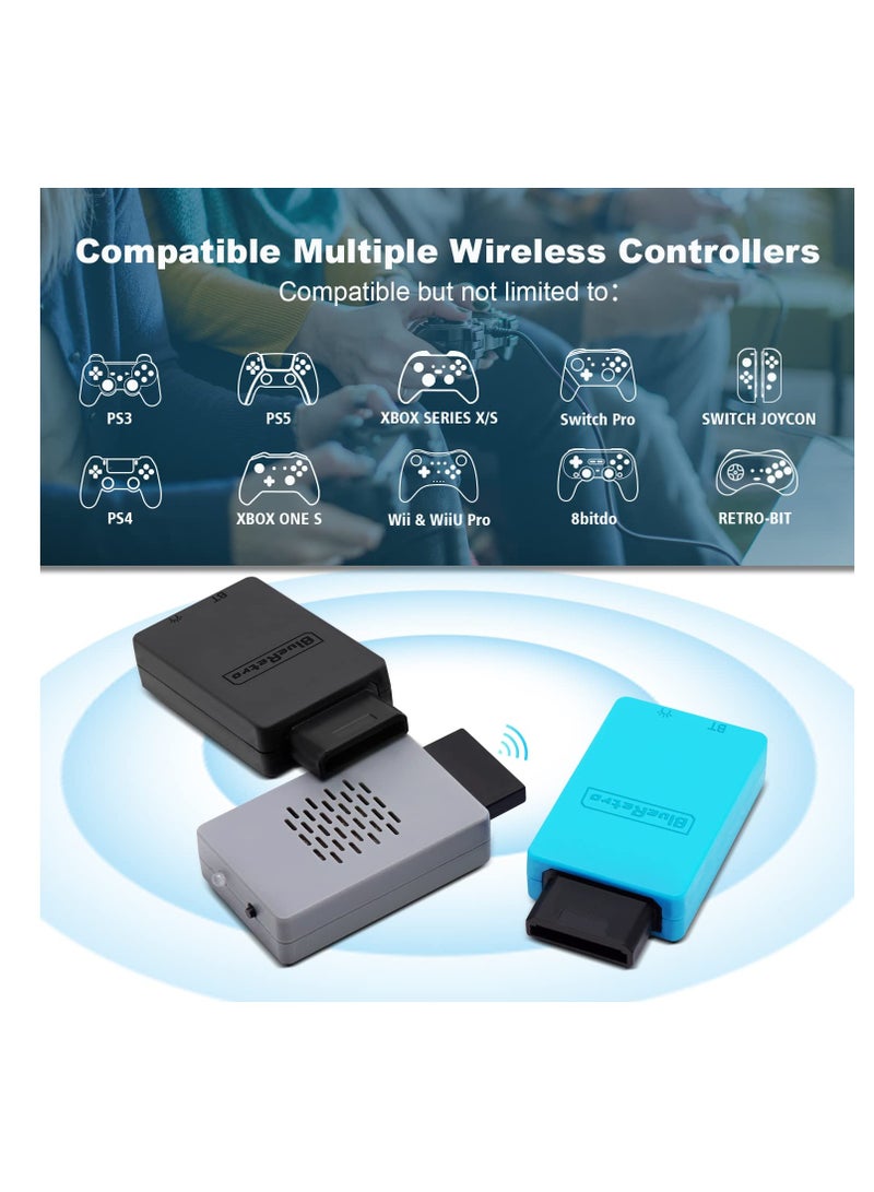 Excefore Wireless Controller Adapter for SEGA Saturn, Supports SEGA Saturn Game Console, Compatible with PS3/PS4/PS5, Xbox One S, Series X/S, Switch Pro Bluetooth Controllers, Black - Image 2