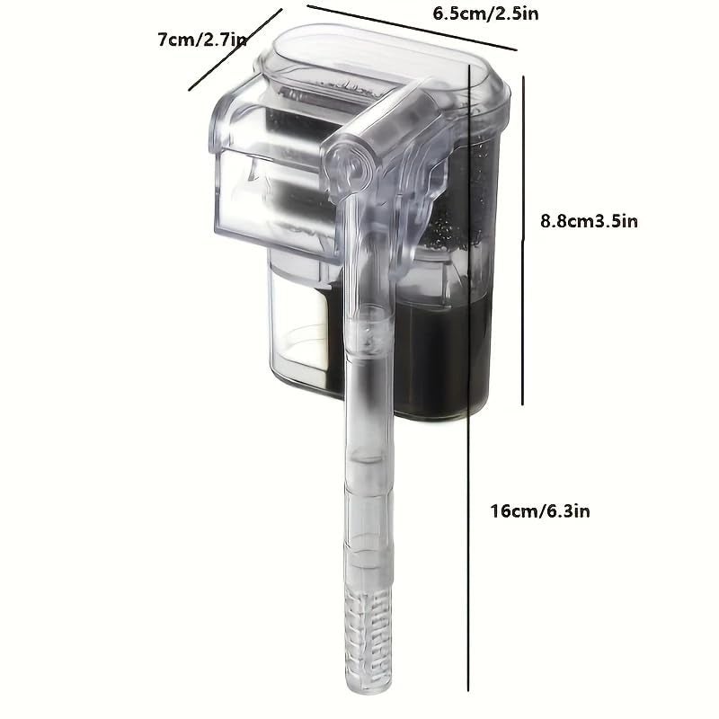 VAYINATO Mini Compact Transparent Hang On Filter | LY-401 | 2.5 Watts | 250L/Hr for Small Aquarium Fish Tank Upto 30Cm and for Bowl with Adjustable Flow Controller by Petzlifeworld - Image 4