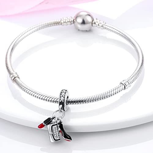 MULA 925 Sterling Silver Charms for Bracelets and Necklaces Lipstick and Bag Dangle Pendants Tower Camera Beads Jewelry Charms for Women - Image 2