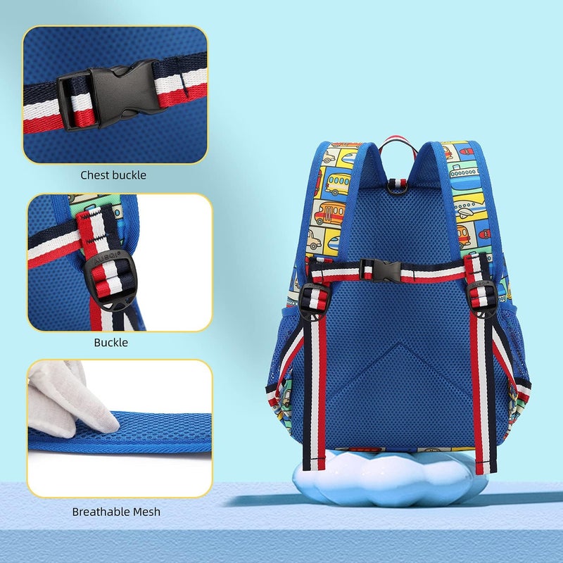 Willikiva Cartoon Bus 12 Kindergarten Backpack for Kids - Image 4