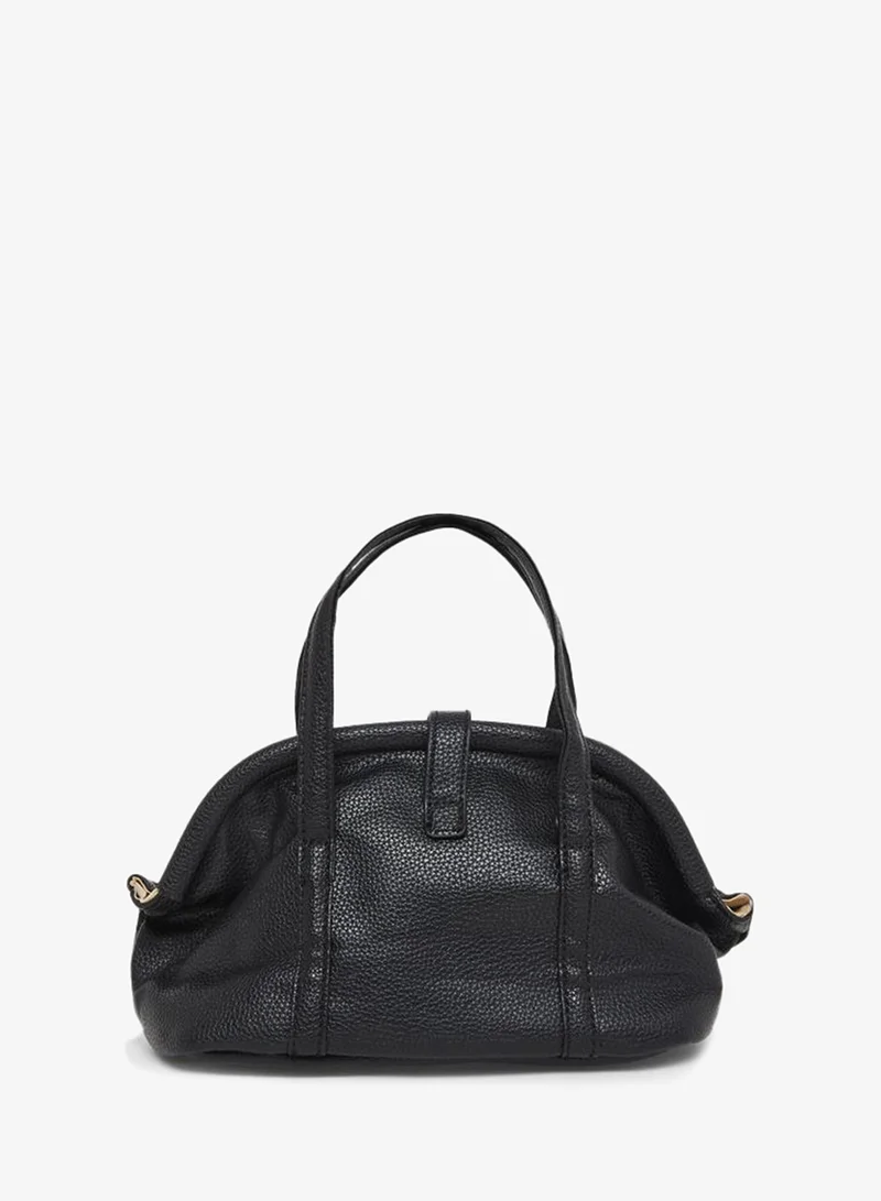 Styli Black Dome Satchel Bag for Women