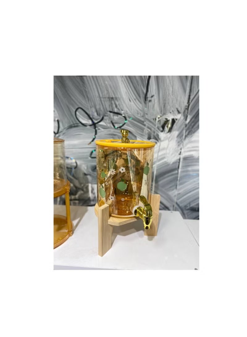 Juice Dispenser Rossum Glass Stainless Steel Faucet With Leak-Proof Side Bamboo Holder 2.6L Capacity - Image 2