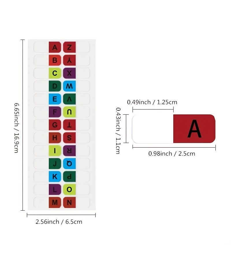 Alphabet A To Z Number 1 To 26 Index Stickers 42pcs Colorful Adhesive Bookmarks For School Office Notebook Labels - Image 2