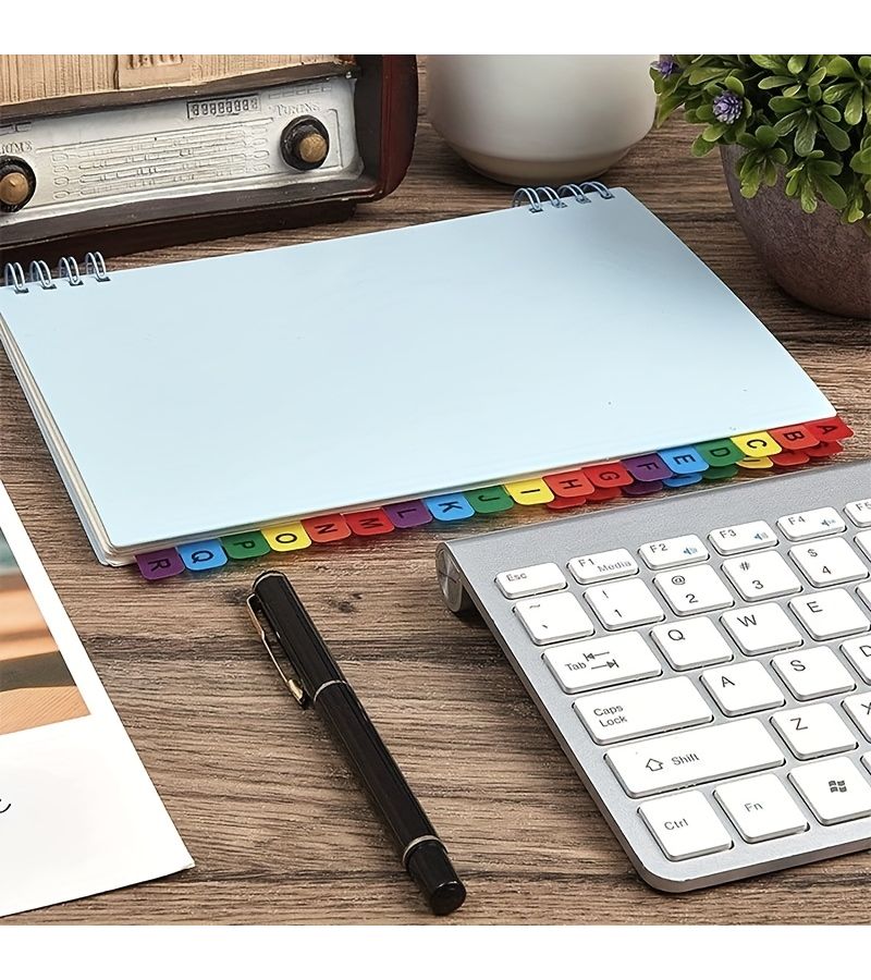 Alphabet A To Z Number 1 To 26 Index Stickers 42pcs Colorful Adhesive Bookmarks For School Office Notebook Labels - Image 5