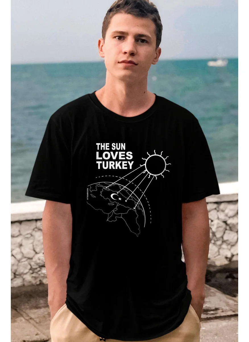 Rock&Roll Sunny Türkiye Black Short Sleeve Men's T-Shirt