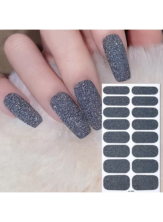 Goolsky 8 Sheets Nail Full Wraps Nail Polish Strips, Pink Nail Glitter Self-Adhesive Gel Nail Stickers, Suitable for Women's Home DIY Self-use Nail Art Supplies Nail Art Kit - Image 4