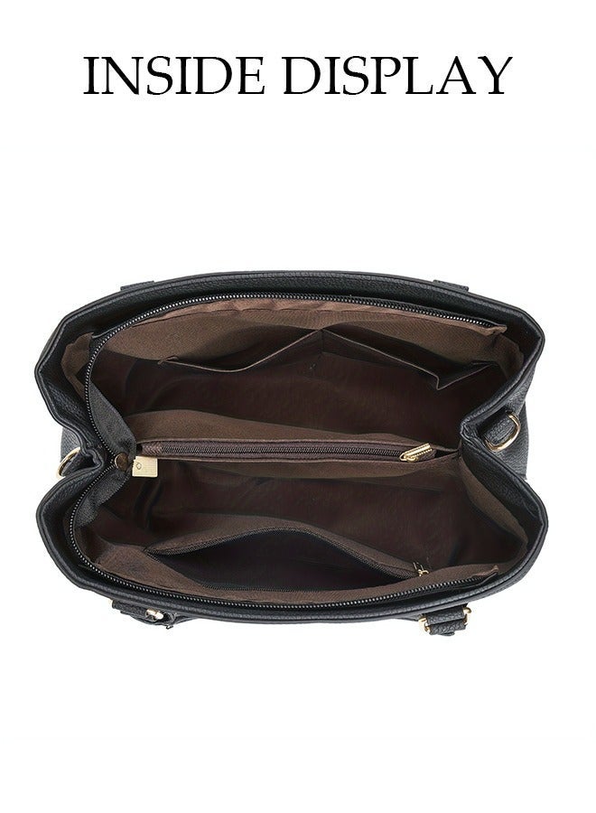 DUNISO Elegant Women's Handbag with Removable Shoulder Strap Large Capacity Tote Shoulder Bag Fashion Ladies Satchel Bag for Office Travel Daily Bag - Image 4