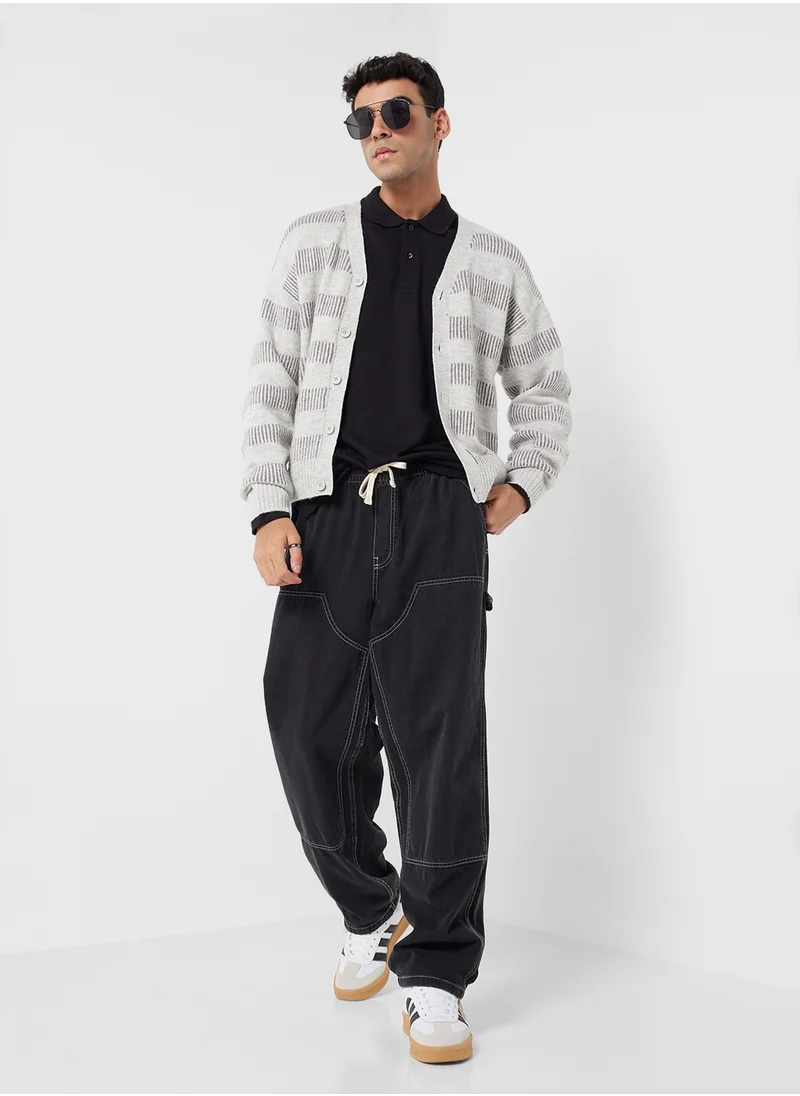 جاك اند جونز Stripe V-Neck Cardigan