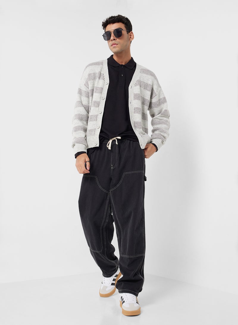 JACK & JONES Stripe V-Neck Cardigan  - Image 4