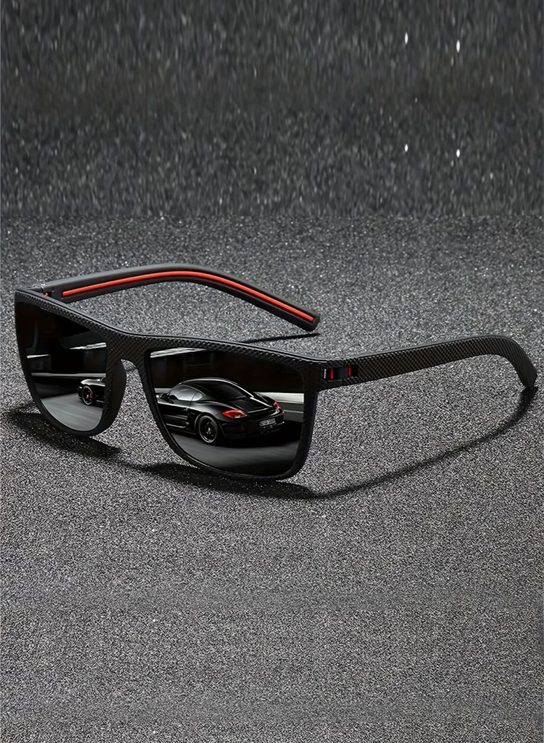 Arabash Fashion Vintage Check Pattern Unisex Square Men Women Luxury Brand Designer Classic Driving Traveling Rectangle Tropical Vacay Outfits Shades for Man Retro Driver'S Anti-Glare Eyewear - Image 1